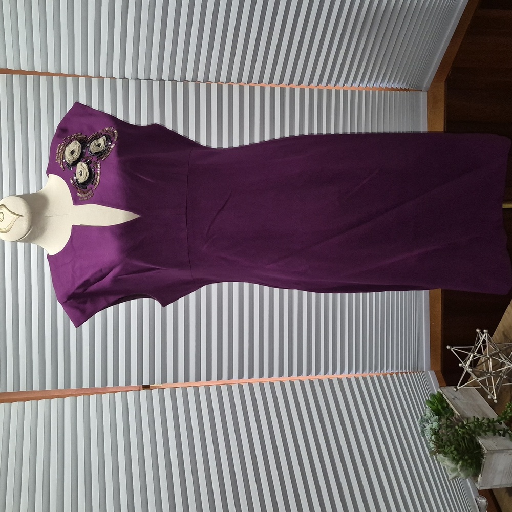 Trina Turk Plum Embellished Sheath Dress